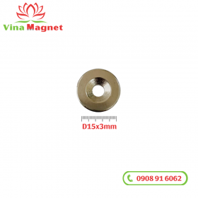 Nam châm đất hiếm có lỗ D15x3mm