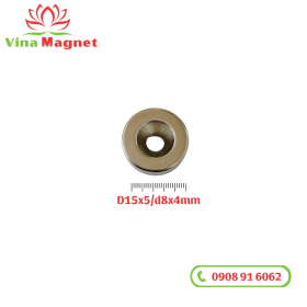 Nam châm đất hiếm có lỗ D15x5mm